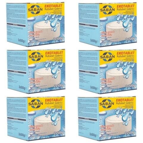 Saban Nem Alıcı Rutubet Giderici Yedek Tablet 12 Adet 500 gr Naturel