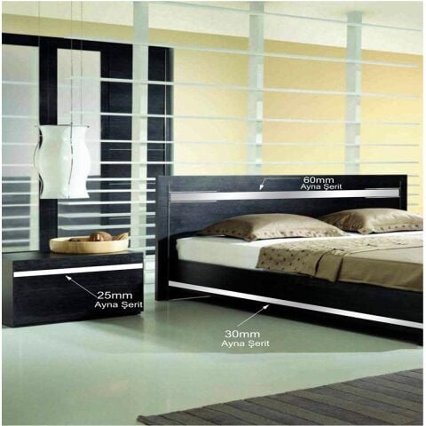 30 mm x 2800 mm Gümüş Sibu Aynalı Pleksi Şerit Mobilya Süsü