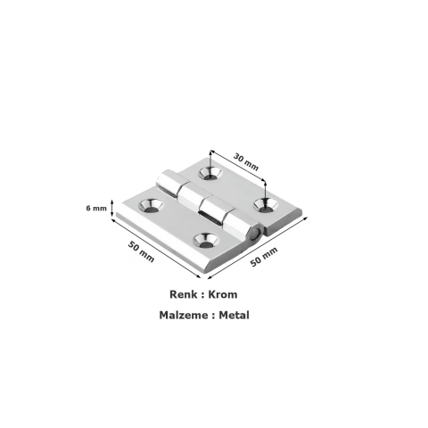 Dolap Kabin Menteşesi Metal 5 cm Krom
