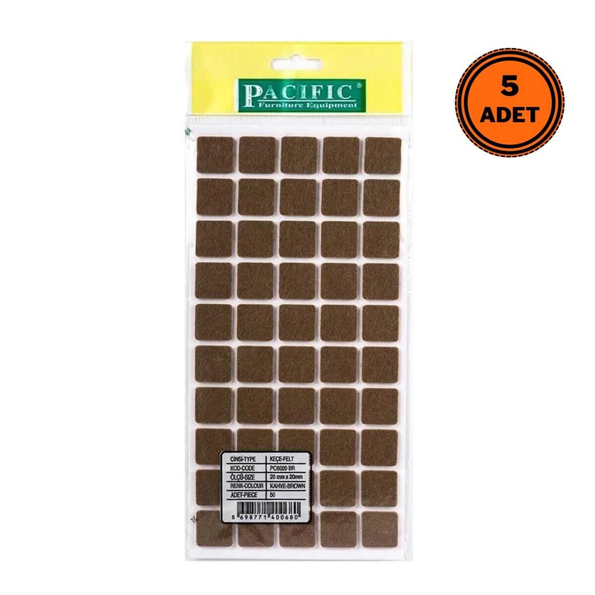 5 Adet Pacific Zemin Koruyucu Yapışkan Kare Keçe 20 mm x 20 mm