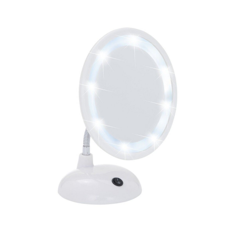 Wenko Ayaklı Masa Üstü Led Makyaj Aynası 3X Zoom Beyaz