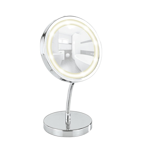 Wenko Ayaklı Masa Üstü Led Makyaj Aynası 3X Zoom Krom