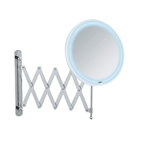Wenko Mafsallı Ayarlanabilir Led Makyaj Aynası 5X Zoom Krom