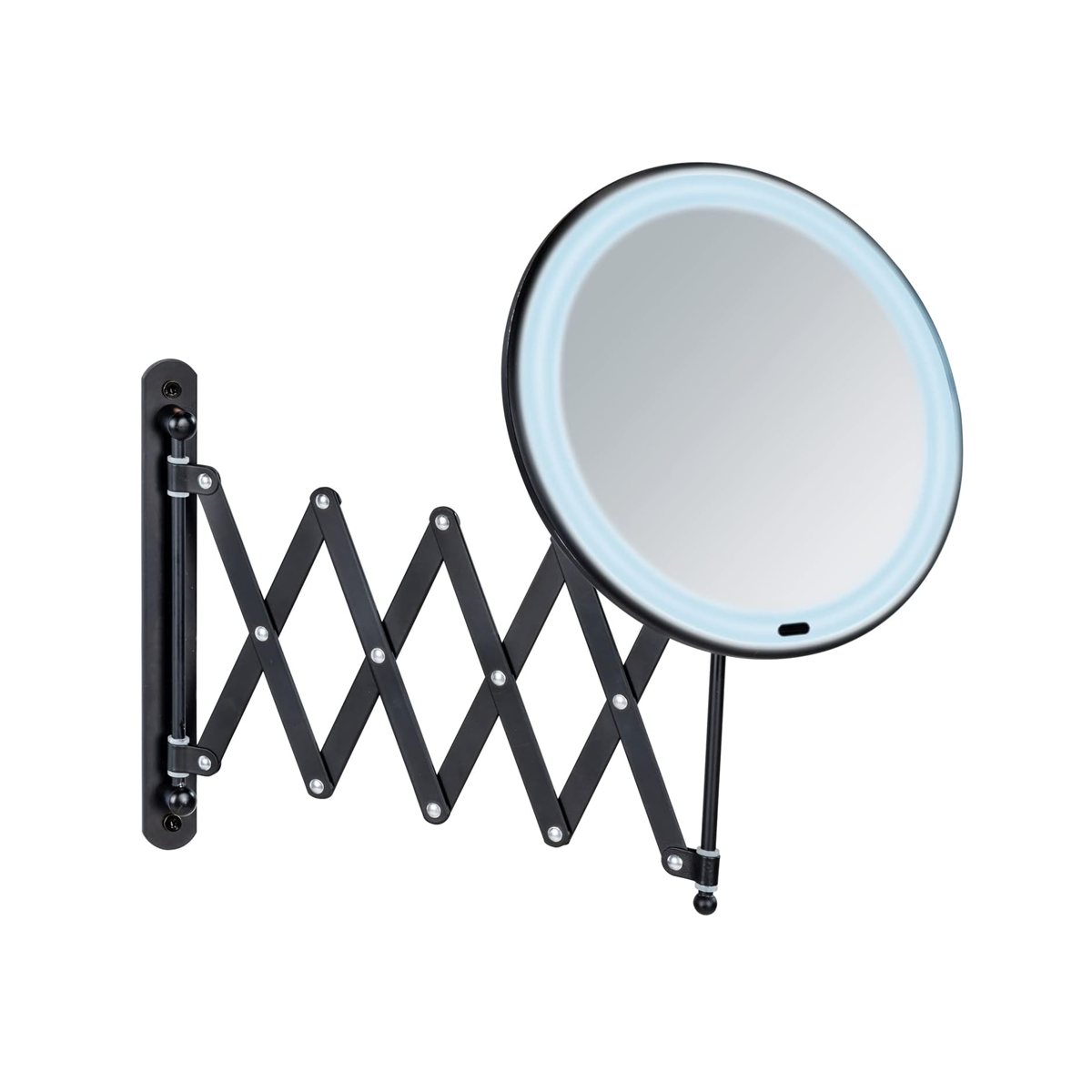 Wenko Mafsallı Ayarlanabilir Led Makyaj Aynası 5X Zoom Siyah