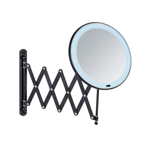 Wenko Mafsallı Led Kozmetik Makyaj Aynası 5X Zoom Siyah