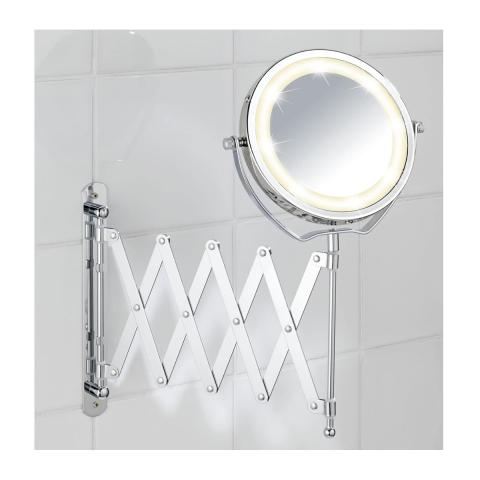 Wenko Mafsallı Led Kozmetik Makyaj Aynası 3X Zoom Krom