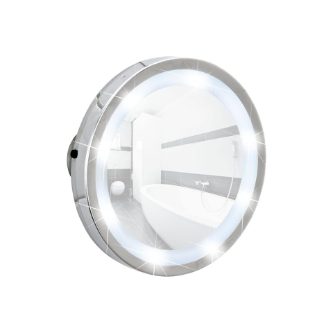 Wenko Ayaklı Vantuzlu Montaj Led Makyaj Aynası 3X Zoom Krom