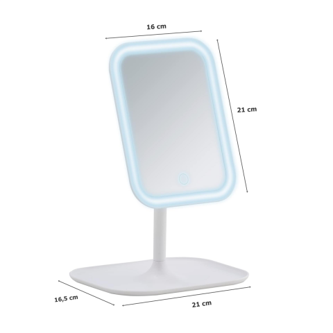 Wenko Ayaklı Masa Üstü Led Makyaj Aynası Beyaz
