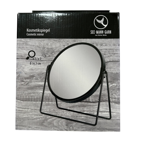 Wenko Ayaklı Masa Üstü Makyaj Aynası 2X Zoom Siyah