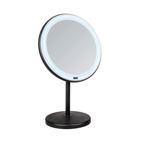 Wenko Ayaklı Masa Üstü Led Makyaj Aynası 5X Zoom Siyah