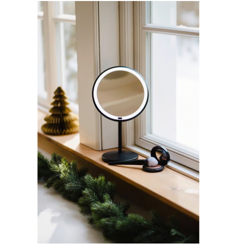 Wenko Ayaklı Masa Üstü Led Makyaj Aynası 5X Zoom Siyah