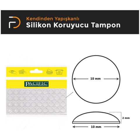 Pacific Silikon Bazlı Ses Kesici Stoper Şeffaf Çap:10 mm