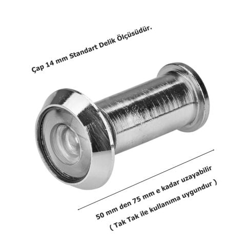 Çelik Kapı Dürbünü Dürbün 50-75 mm Tak Tak ile Takılabilir