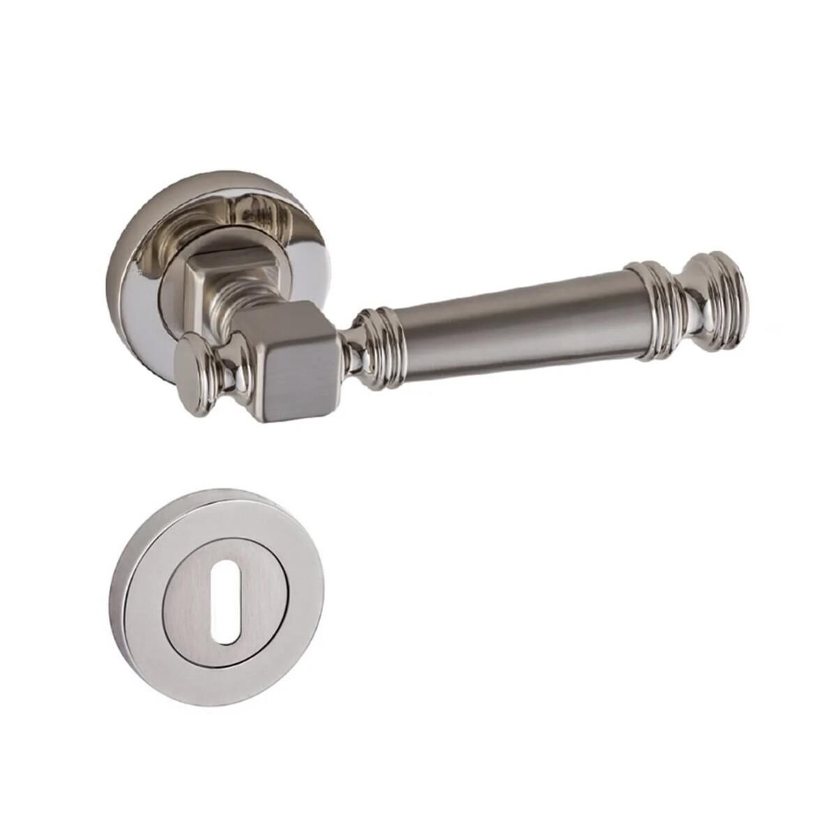 Doğanlar Dragon Lüx Rozetli Kapı Kolu Nikel Saten Oda