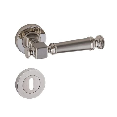 Doğanlar Dragon Lüx Rozetli Kapı Kolu Nikel Saten Oda