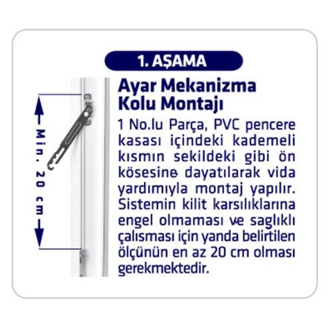 Arwin Sağ Açılım Pencere Kademeli Havalandırma Kolu Pvc Kilidi