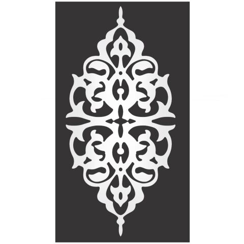 D-12 Gümüş 46 x 22 cm Sibu Aynalı Pleksi Mobilya Dolap Süsü