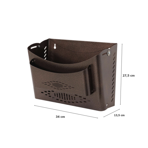 Akşan Metal Apartman Site Gazetelik İlan Posta Kutusu Kahverengi