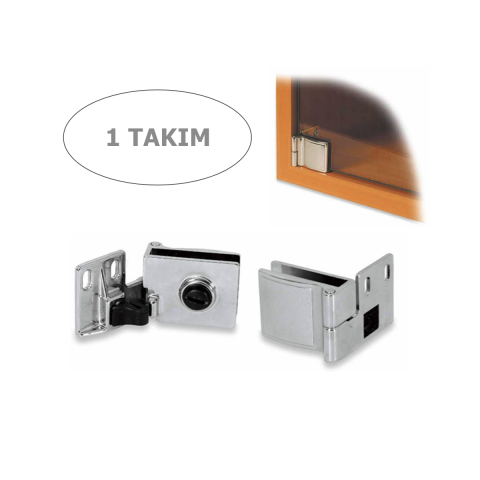 Osena Cam Menteşesi Metal Krom 6 mm Cam İçin 1 Takım