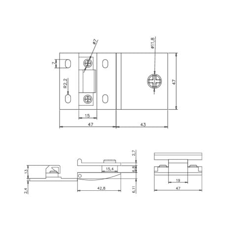 Osena Cam Menteşesi Metal Krom 6-8 mm Ayarlı 1 Takım
