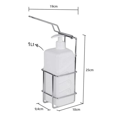 Dezenfektan Aparatı Çelik ve 1 Lt Şişe Krom Eg-301