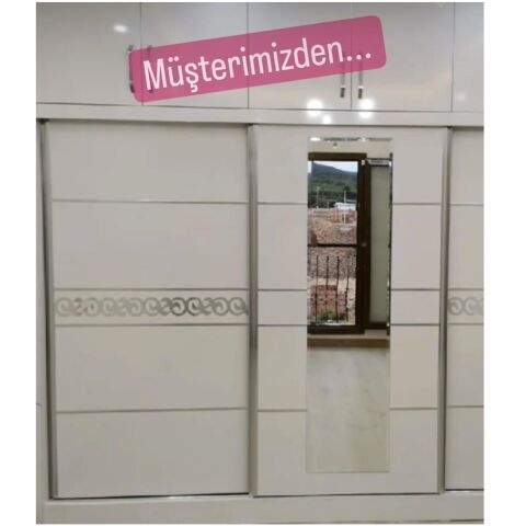 D-20 Altın 80 x 9 cm Sibu Aynalı Pleksi Mobilya Dolap Süsü