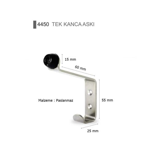 Islak Hacim Kompakt Wc Kabin Paslanmaz Stoperli Kanca Askı
