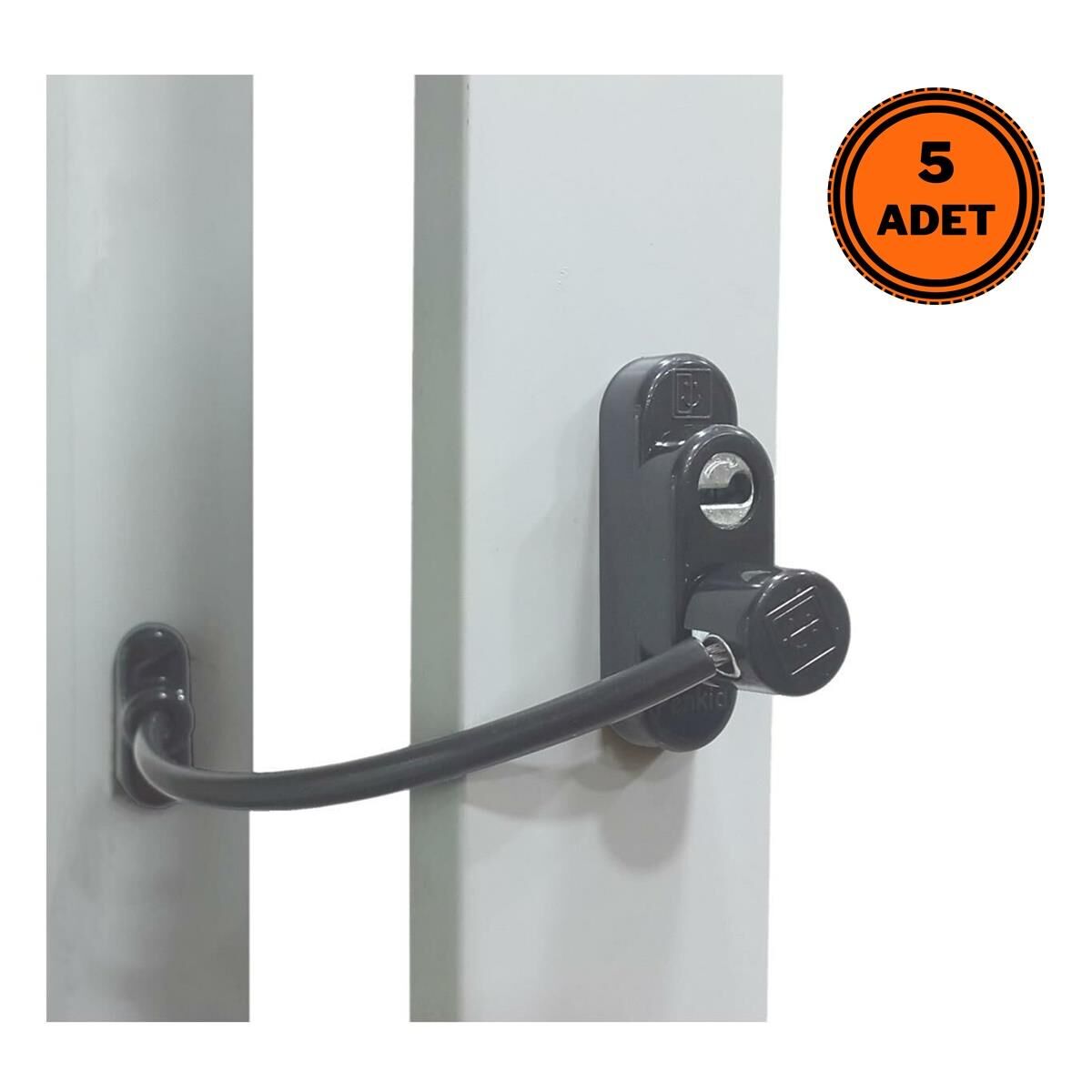 5 Adet Penkid Pvc Pencere Çocuk Emniyet Kilidi Antrasit