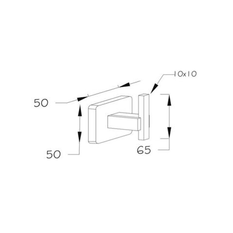 Kare Serisi Paslanmaz Mat Siyah Tekli Banyo Askı Bornozluk