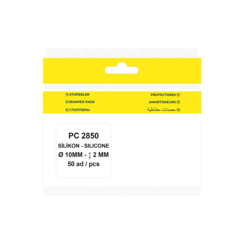 100 Adet Pacific Silikon Bazlı Ses Kesici Stoper Şeffaf Çap:10 mm
