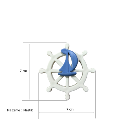 Çocuk Odası Mobilya Kulp Dolap Düğme Gemici Dümeni Mavi