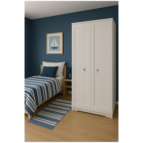 Çocuk Odası Mobilya Kulp Dolap Düğme Gemici Dümeni Mavi