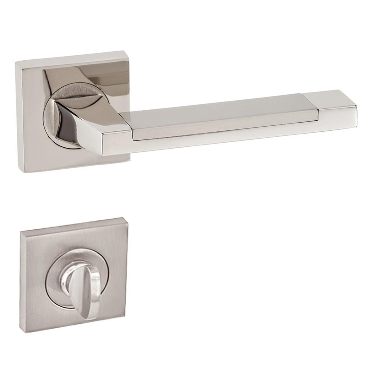 Doğanlar Orjinal Lüx Rozetli Kapı Kolu Nikel Saten Wc