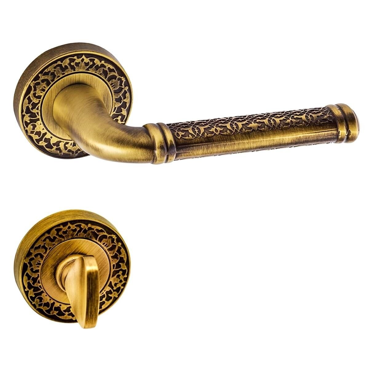 Doğanlar Topkapı Lüx Prinç Rozetli Kapı Kolu Olifka Antik Sarı Wc