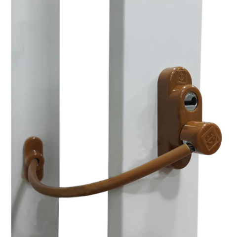 5 Adet Penkid Pvc Pencere Çocuk Emniyet Kilidi Açık Kahverengi