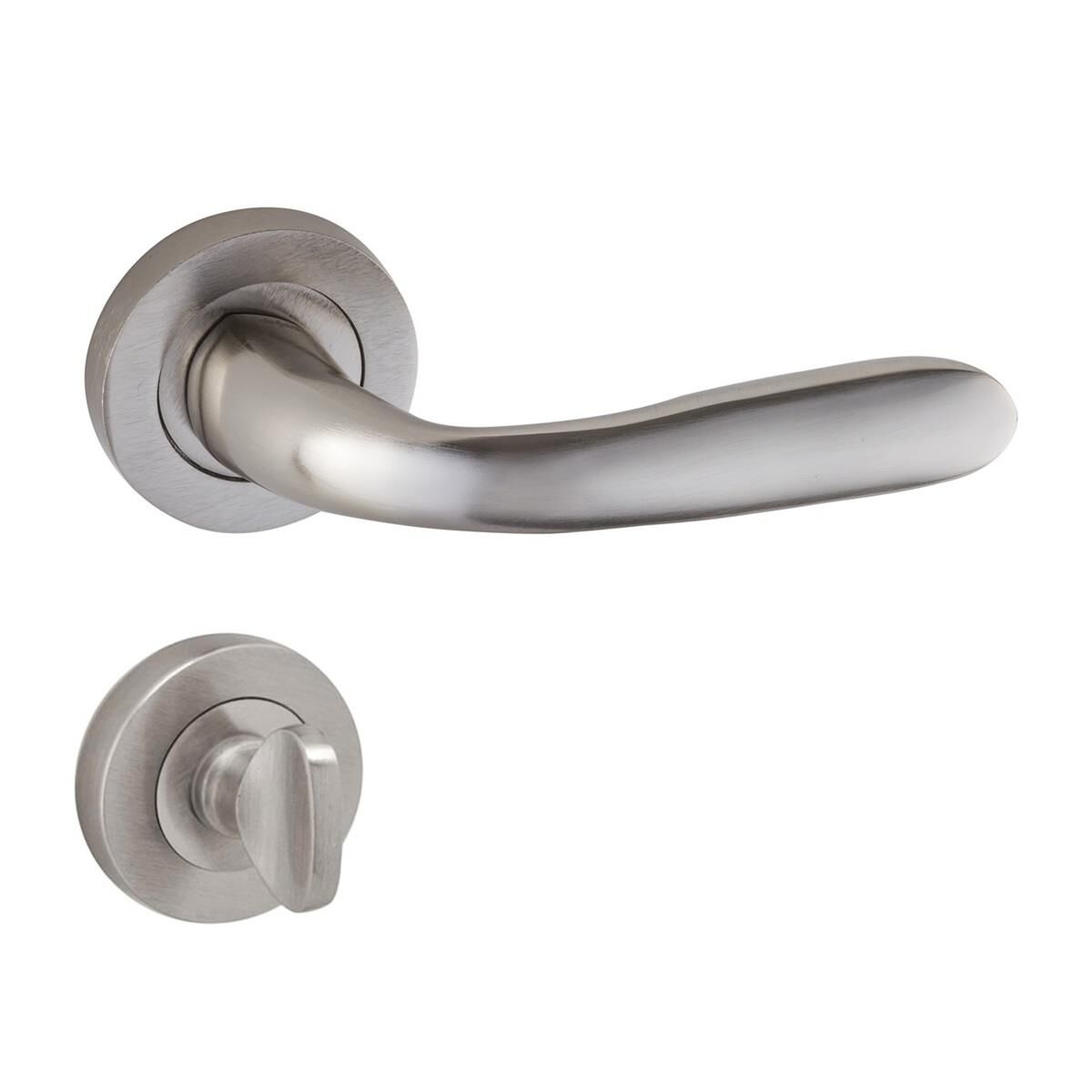 Doğanlar Bora Rozetli Alüminyum Kapı Kolu Saten Wc