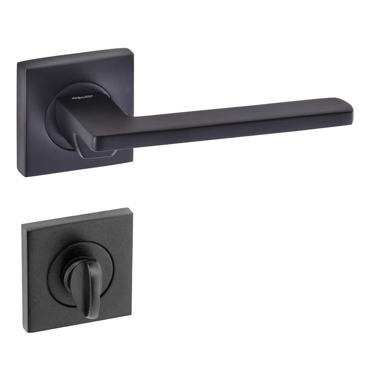 Doğanlar Pera Lüx Kare Rozetli Kapı Kolu Mat Siyah Wc