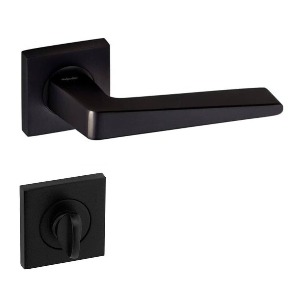 Doğanlar Penta Kare Rozetli Wc Kapı Kolu Mat Siyah