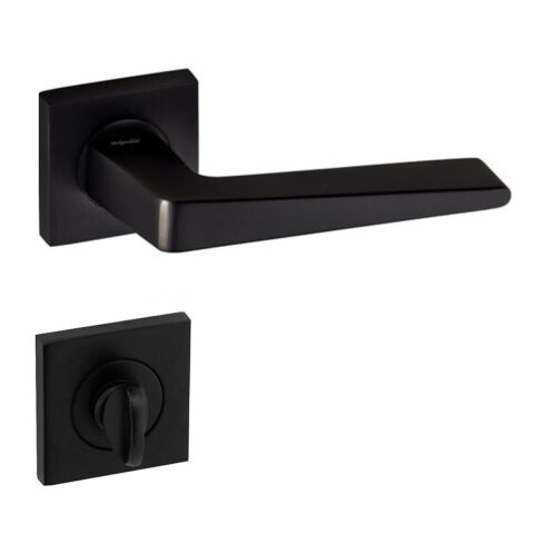 Doğanlar Penta Kare Rozetli Wc Kapı Kolu Mat Siyah