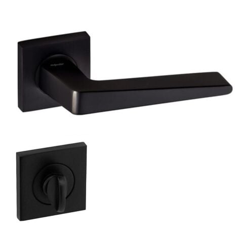 Doğanlar Penta Kare Rozetli Wc Kapı Kolu Mat Siyah