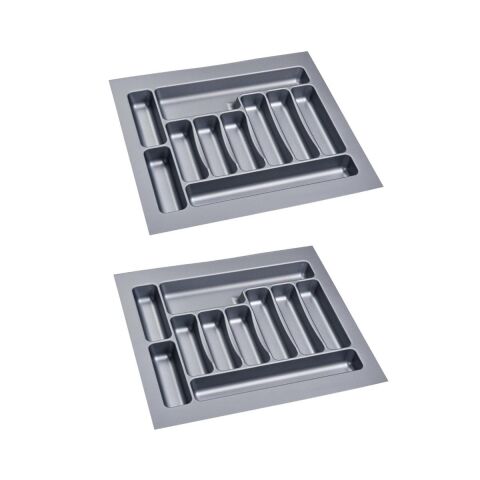 2 Adet Çekmece içi Kaşıklık 55 x 49 cm Gri Mutfak Çekmece Düzenleyici