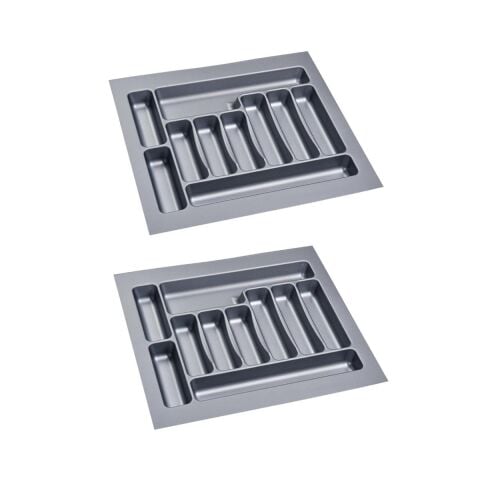 2 Adet Çekmece içi Kaşıklık 55 x 49 cm Gri Mutfak Çekmece Düzenleyici