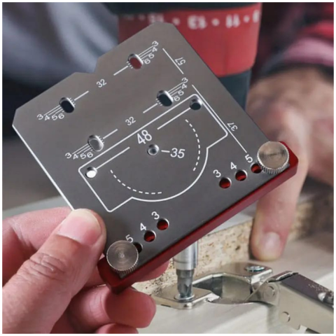 Pratikmen Menteşe Yeri Açma Aparatı + Ayarlanabilir Delme Pancı