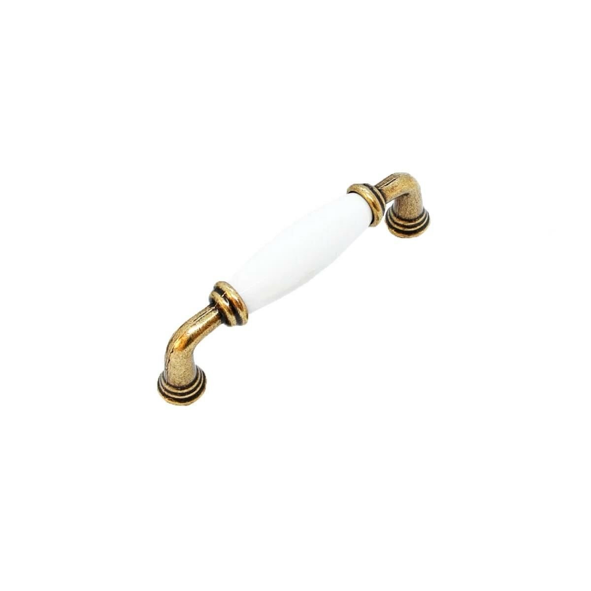 Porselen Mobilya Dolap Kulp 96 mm Antik Sarı