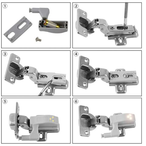 20 Adet Dolap Içi Sensörlü Menteşe Lambası Led Pilleri Dahil
