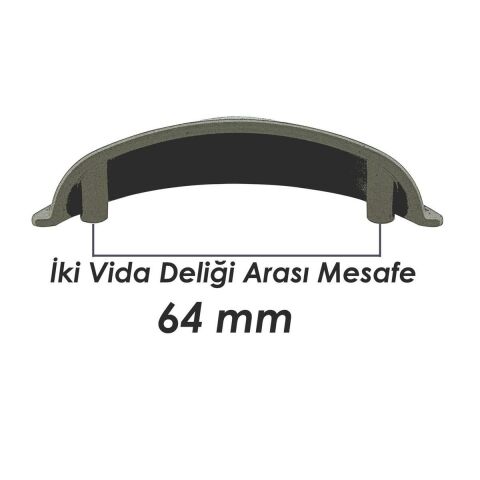 Tas Çanak Mobilya Dolap Kulp Desenli 64 mm Krom