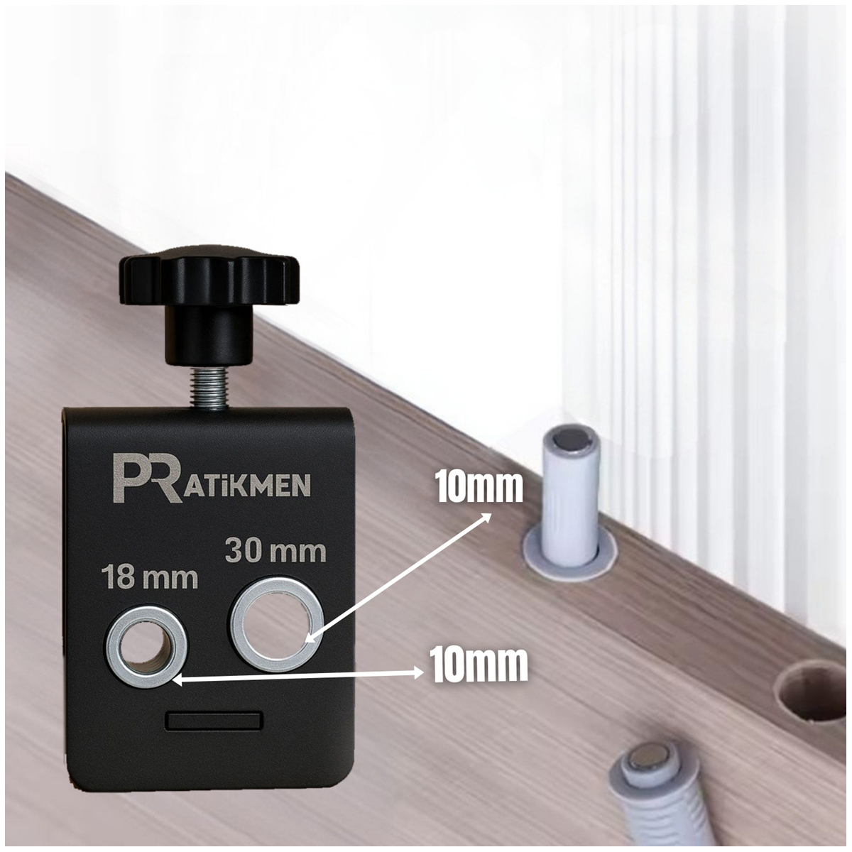 Pratikmen Bas Aç 18 ve 30 Mm Orta Merkez Delik Delme Aparatı