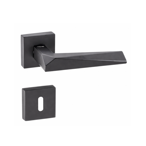 Doğanlar Konsept Prizma Lüx Kare Rozetli Kapı Kolu Antrasit Oda