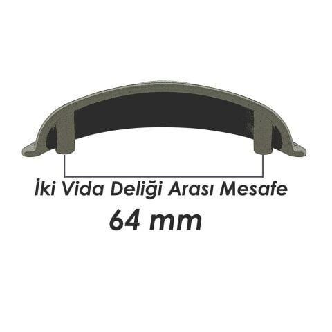 Tas Çanak Mobilya Dolap Kulp Desenli 64 mm Antik Bakır