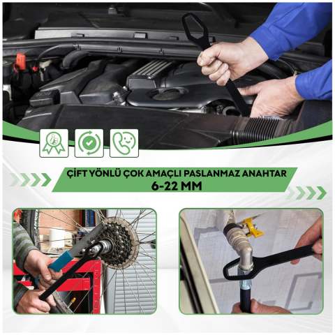 Pratikmen Çift Yönlü Çok Amaçlı Paslanmaz Anahtar  6 – 22 mm